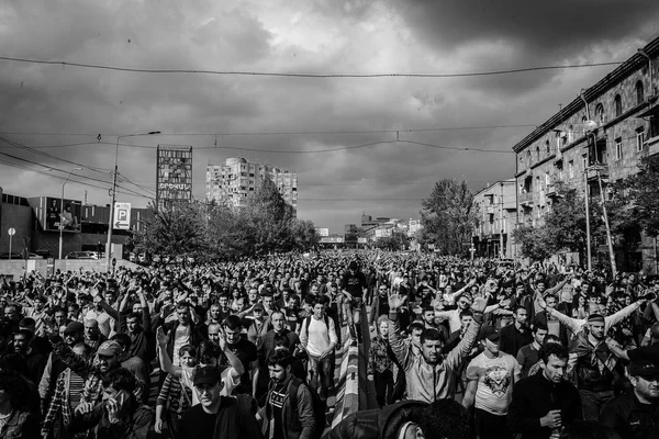 Protest Mars Arshakunyats Ave Jerevan April 2018 — Stockfoto