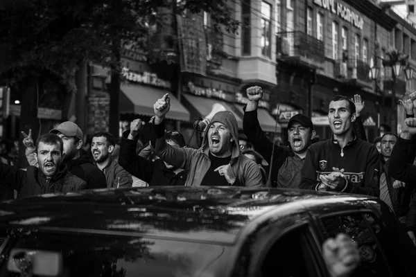 Manifestants Sur Rue Abovyan Près Place République Erevan Avril 2018 — Photo