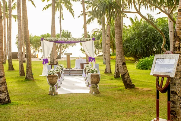 Playa al aire libre boda configuración — Foto de Stock