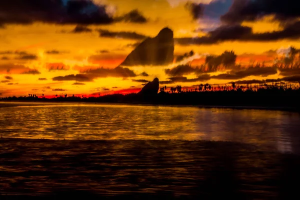 Orange solnedgång i himlen — Stockfoto