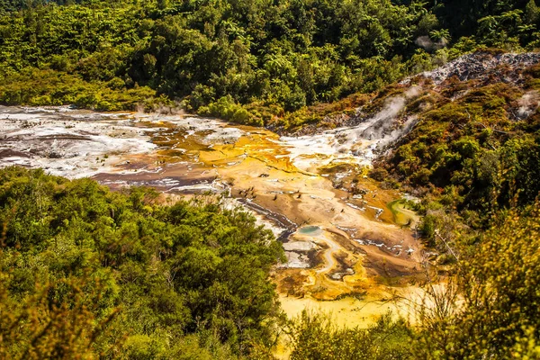 Orakei korako geotermal Долина — стокове фото