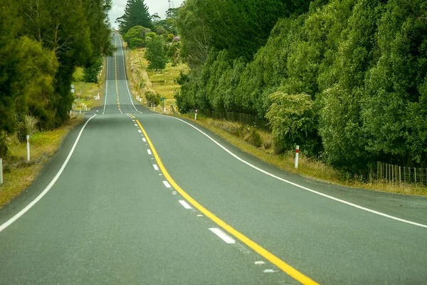Kırsal kesimde asfalt yol görünümünü — Stok fotoğraf