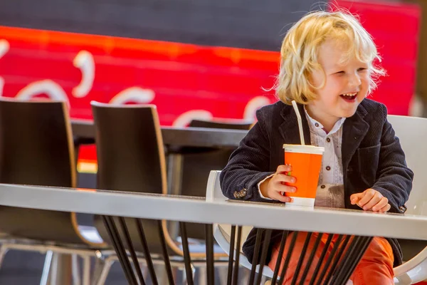 Indoor portrait of young happy boy — Stock Photo, Image