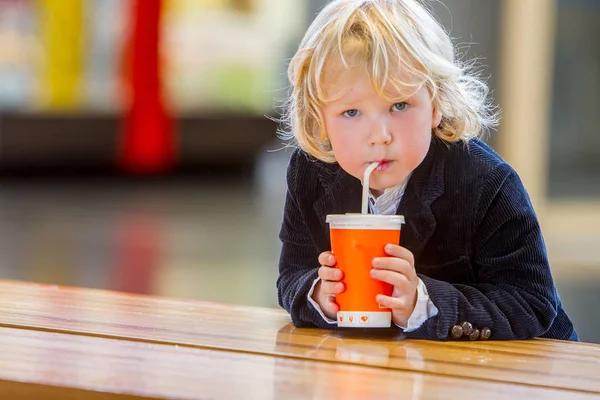 Indoor portrait of young happy boy — Stock Photo, Image