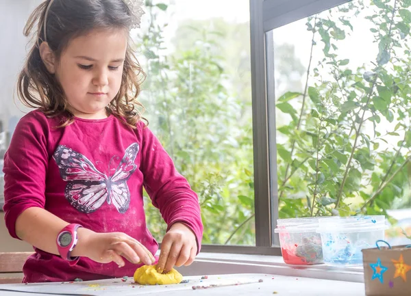 Indoor portrait of young child girl — Stock Photo, Image