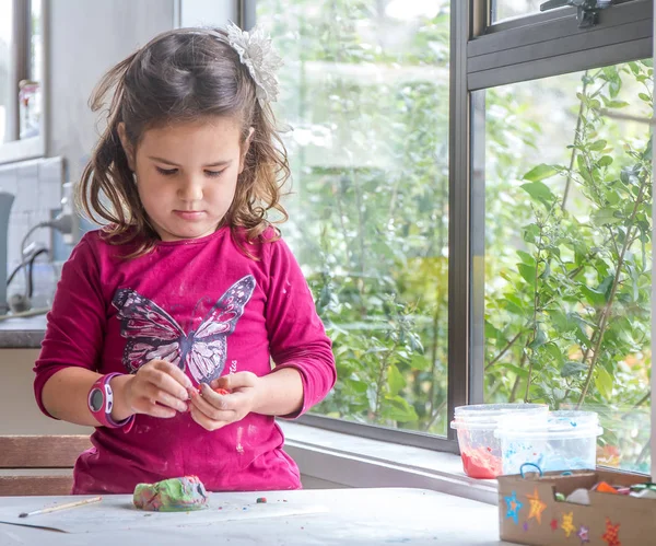 Indoor portrait of young child girl — Stock Photo, Image