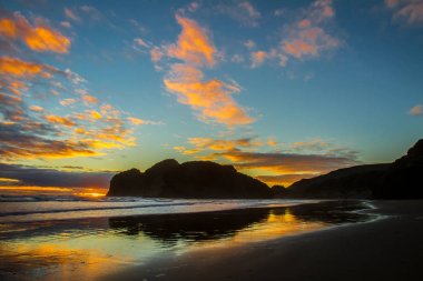 günbatımı denizde, auckland