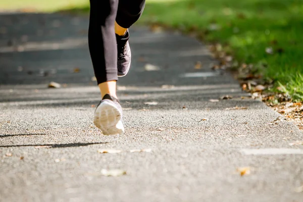 Jogging ou marche dans le parc Photos De Stock Libres De Droits