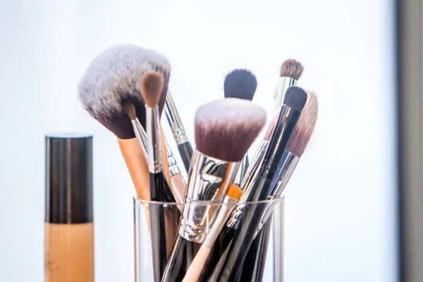 Make-up artist werken station — Stockfoto