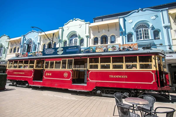 Christchurch Zéland Január 2018 Történelmi Christchurch Villamos Belvárosban — Stock Fotó