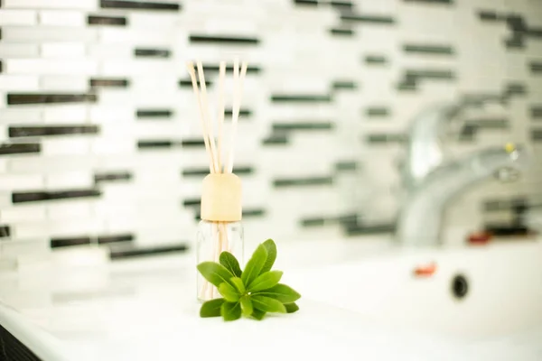 Aroma Diffuser Black White Geometric Wall Background — Stock Photo, Image