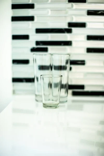 Abstrato Tiro Óculos Preto Branco Parede Geométrica Fundo — Fotografia de Stock