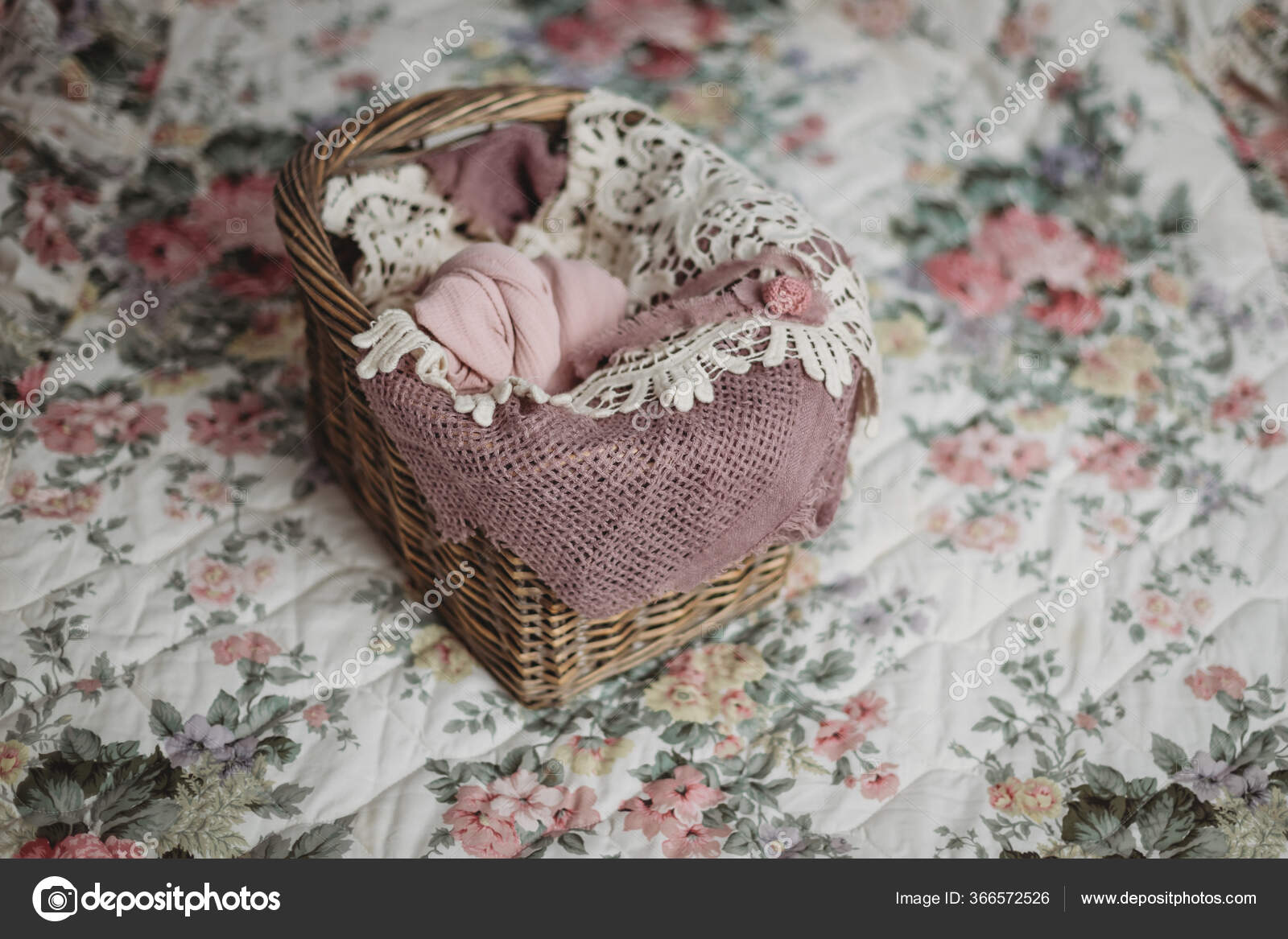 Setup Ready Newborn Photo Shoot Newborn Baby Photography Stock Photo by