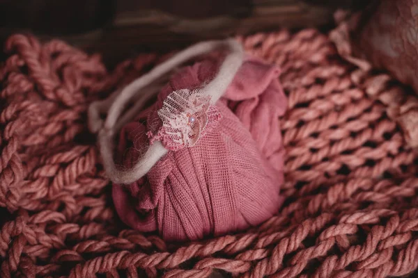 Opstelling Klaar Voor Pasgeboren Fotoshoot Pasgeboren Baby Fotografie — Stockfoto