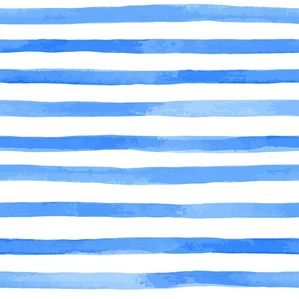 Beautiful seamless pattern with blue watercolor stripes. hand painted brush strokes, striped background. Vector illustration — Stock Vector