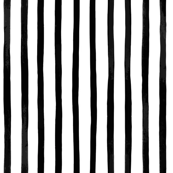 Abstract vector seamless pattern with vertical black and white striped. Vintage textured background — Stock vektor