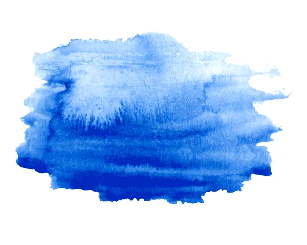Textura dibujada a mano azul acuarela abstracta, aislada sobre fondo blanco, vector — Vector de stock