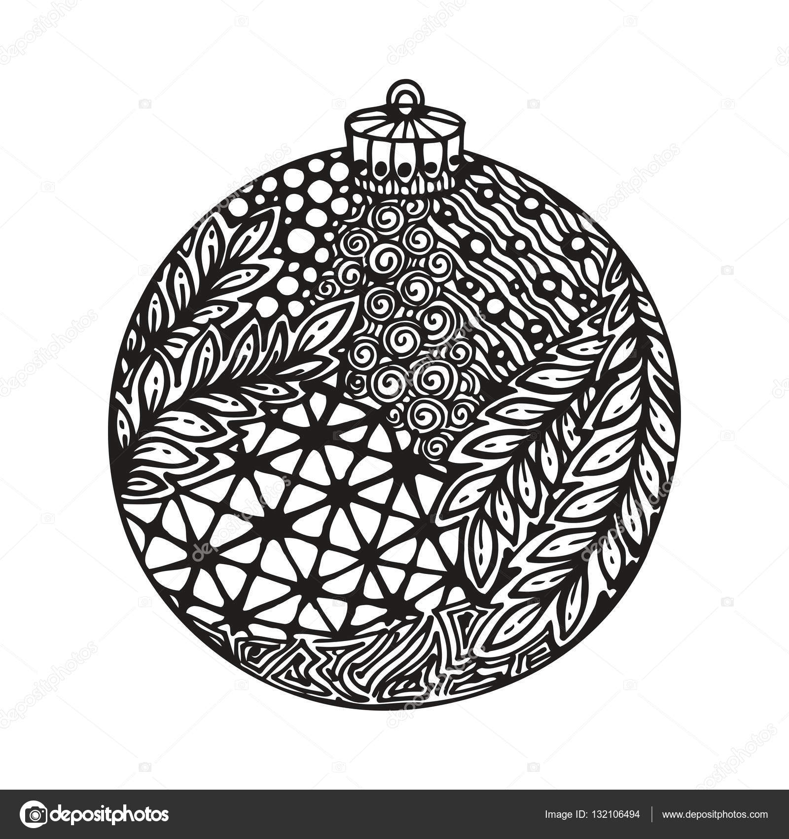 Black And White Christmas Ball Hand Drawn Vector Image By C Jane Hulinska Vector Stock Black And White Christmas Ball Hand Drawn Vector Image By C Jane Hulinska Vector Stock