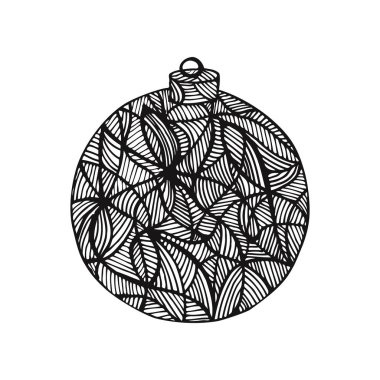 çizilmiş siyah ve beyaz Noel Balosu.