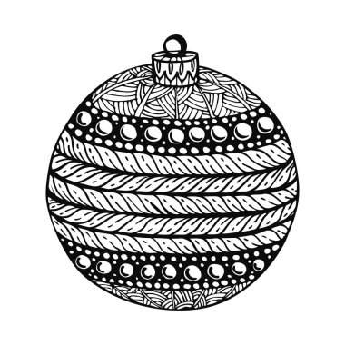 çizilmiş siyah ve beyaz Noel Balosu.