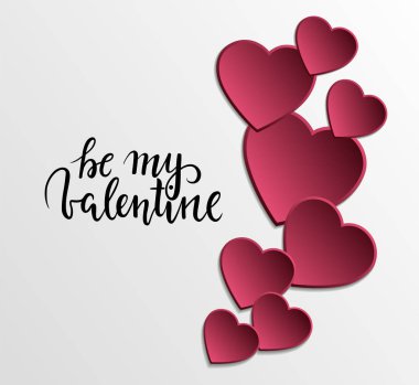 Benim Sevgiliye elle çizilmiş hat olmak ve kalem yazı çerçeve kenarlığı pembe kalpler ile fırça.