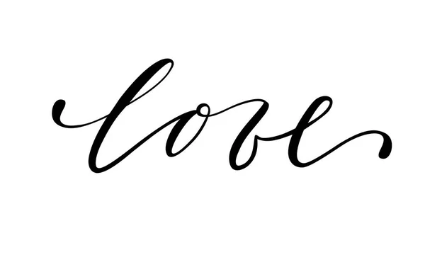 Amour Calligraphie créative dessinée à la main et lettrage stylo brosse isolé sur fond blanc . — Image vectorielle