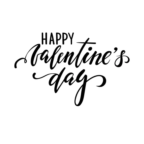 Feliz día de San Valentín. Caligrafía creativa dibujada a mano y letras de pluma de pincel — Vector de stock