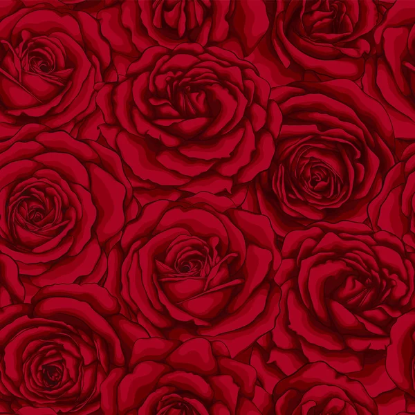 Beau motif vintage sans couture avec des roses rouges . — Image vectorielle