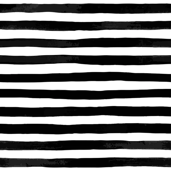 Vacker sömlös mönster med svart och vitt akvarell ränder — Stock vektor