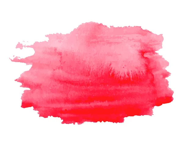 Acuarela abstracta rosa brillante, textura dibujada a mano roja, aislada sobre fondo blanco, vector — Vector de stock