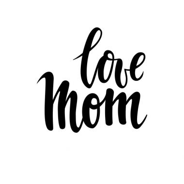 Aşk sen anne beyaz zemin üzerine çizilen fırça kalem yazı izole el alıntı