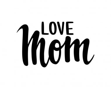 Aşk sen anne beyaz zemin üzerine çizilen fırça kalem yazı izole el alıntı