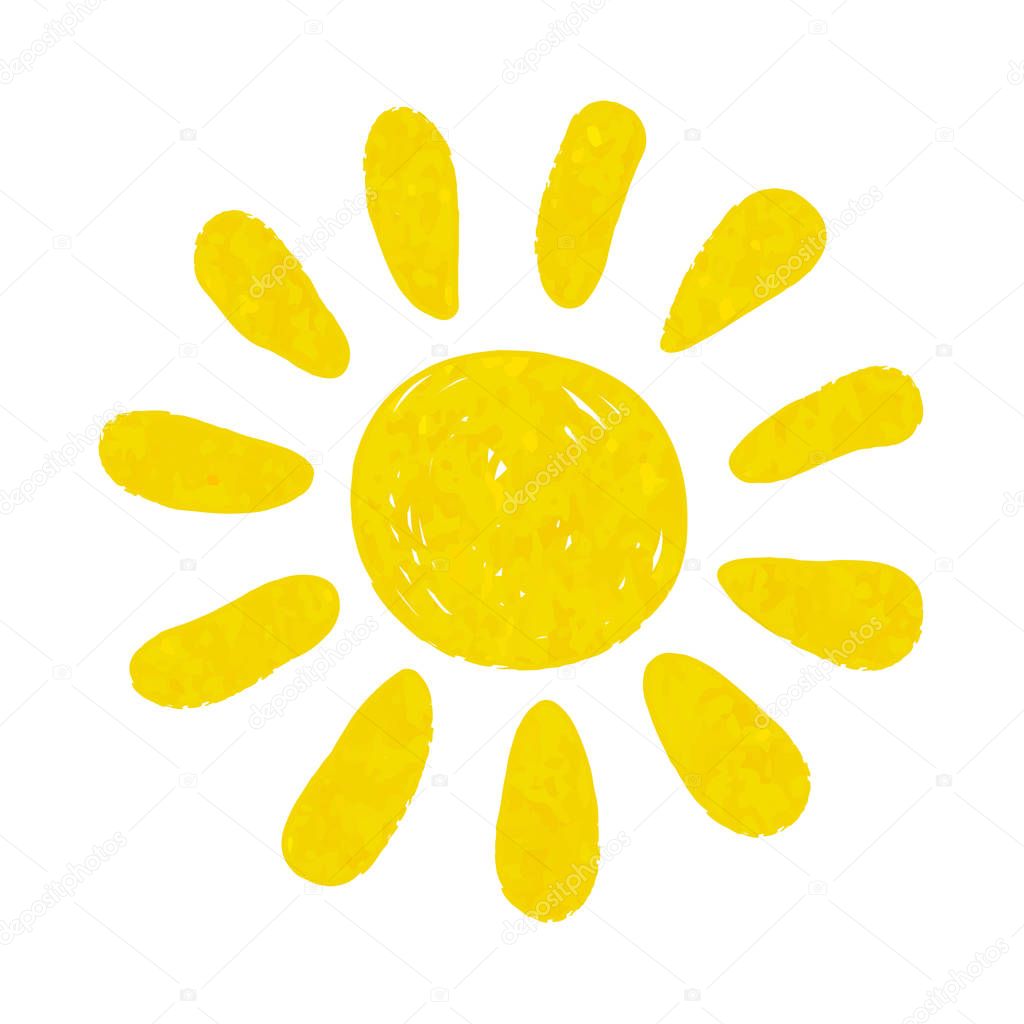 hand drawn watercolor sun icon. design for holiday greeting card and invitation of seasonal summer holidays, summer beach parties, tourism and travel