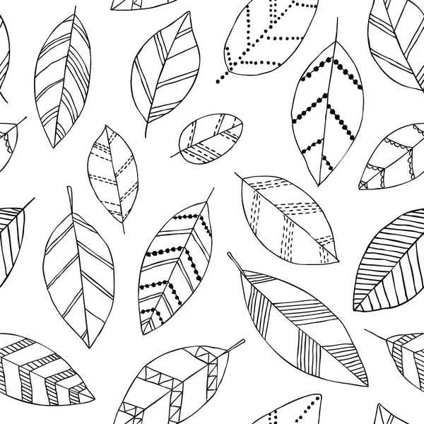 Szép varrat nélküli doodle minta Vintage levelek vázlat. tervezési háttér üdvözlőlapok és meghívók, esküvő, születésnap, mother s nap és más szezonális őszi ünnepek — Stock Vector