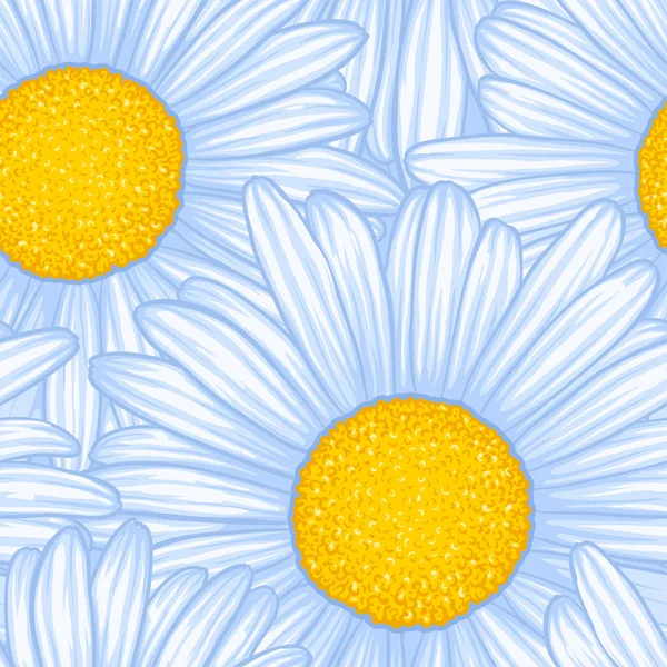 Vacker sömlös mönster med blommor daisy. design för gratulationskort och inbjudningskort för bröllop, födelsedag, alla hjärtans dag, mors dag och andra säsongsbetonade semester — Stock vektor