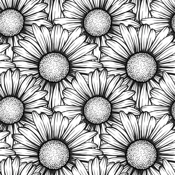 Mooie naadloze patroon met bloemen daisy. ontwerp voor wenskaarten en uitnodigingen voor bruiloft, verjaardag, Valentijnsdag, Moederdag en andere seizoensgebonden vakantie — Stockvector