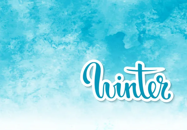 안녕하세요 겨울. 손 서 예 및 브러쉬 펜 글자를 그려. 휴일 인사말 카드와 계절 겨울 휴가, t-셔츠, 인쇄 및 포스터의 디자인 — 스톡 벡터