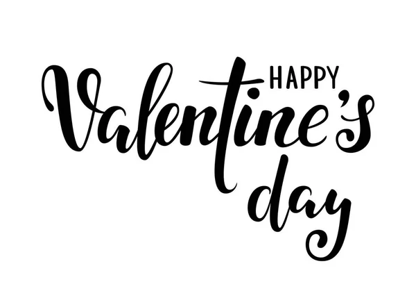 Feliz día de San Valentín. Caligrafía creativa dibujada a mano y letras de lápiz de pincel aisladas sobre fondo blanco. diseño para la tarjeta de felicitación de vacaciones y la invitación a la boda, el día de San Valentín y el feliz día del amor — Vector de stock