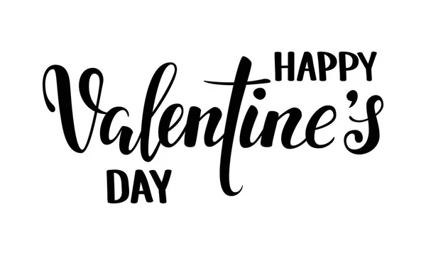 Feliz día de San Valentín. Caligrafía creativa dibujada a mano y letras de lápiz de pincel aisladas sobre fondo blanco. diseño para la tarjeta de felicitación de vacaciones y la invitación a la boda, el día de San Valentín y el feliz día del amor — Vector de stock