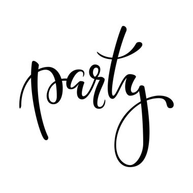 parti el fırça kalem izole arka plan üzerinde yazı çizilmiş. Tasarım tatil tebrik kartı ve davetiye düğün, mutlu anneler günü, doğum günü, Sevgililer günü ve tatil.