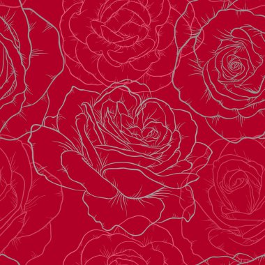 Güzel tek renkli siyah beyaz desenli ve çizgi güllü. Elle çizilmiş hatlar. tasarım tebrik kartı ve düğün davetiyesi, doğum günü, sevgililer günü, anneler günü, tatil