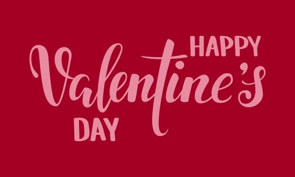 Feliz día de San Valentín. Caligrafía creativa dibujada a mano y letras de lápiz de pincel aisladas sobre fondo rojo. diseño para la tarjeta de felicitación de vacaciones y la invitación a la boda, el día de San Valentín y el feliz día del amor — Vector de stock
