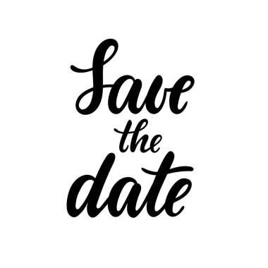 Tarihi kaydet. El çizimi yaratıcı el yazısı, fırça kalem harfleri. tasarım bayramı tebrik kartları ve düğün davetiyesi, menü, broşür, afiş şürü.