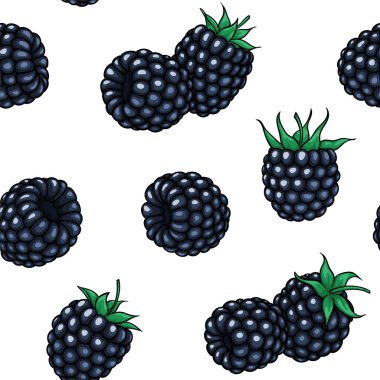 Beyaz arka planda hatları olan kusursuz desenli böğürtlen, yazın sembolü. Mevsimlik yaz tatilleri, plaj partileri, turizm ve seyahat için tasarım tebrik kartı ve davetiyesi