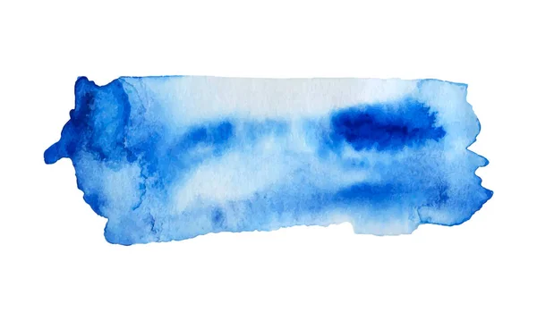 Soyut Suluboya Mavi Çizilmiş Leke Beyaz Arkaplanda Izole Edilmiş Vektör — Stok Vektör