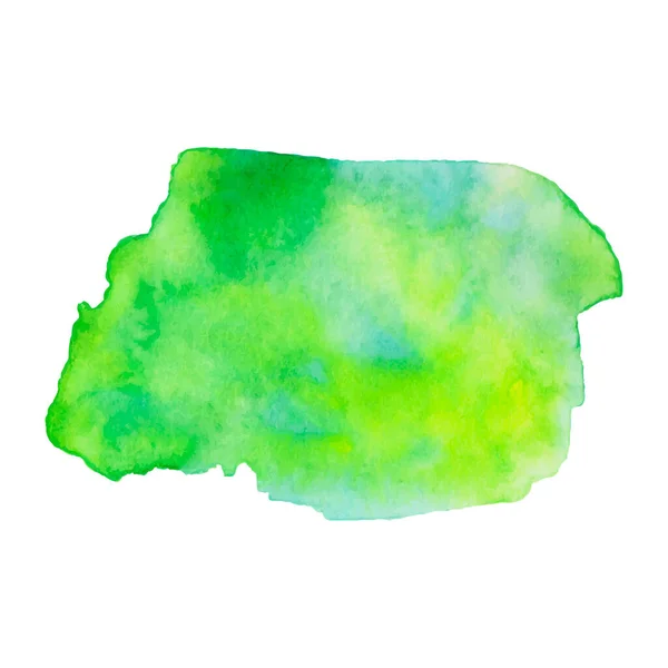 Soyut Suluboya Parlak Yeşil Sarı Gradyan Leke Çizimi Doku Beyaz — Stok Vektör