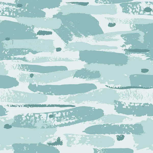 Schönes Nahtloses Muster Mit Blauen Türkisfarbenen Aquarellstreifen Handgemalte Pinselstriche Hintergrund — Stockvektor