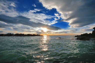 Doğal görünümünü deniz, gökyüzü ve bulutlar, beş topraklar, Liguria, İtalya
