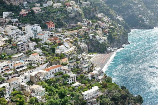 Positano vista panorâmica, Costa Amalfitana, Itália — Fotografia de Stock