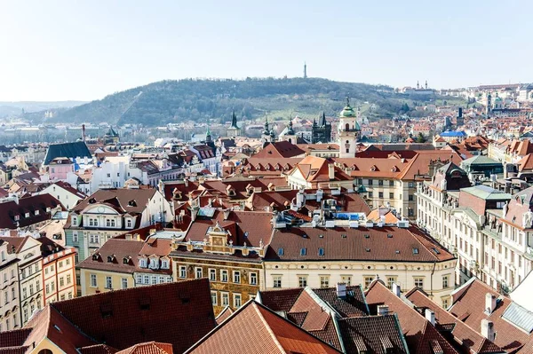 Praag stadsgezicht panoramisch uitzicht, Tsjechië, Europa — Stockfoto